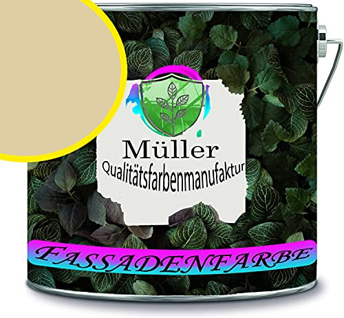 Fassadenfarbe mit Lotuseffekt hochwertige Silikonharzfarbe Sockelfarbe RAL 1014 Elfenbein // Müller Qualitätsfarbenmanufaktur