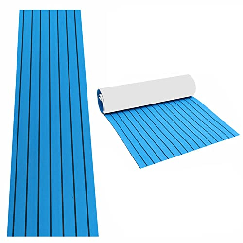 DiLiBee Eva-Schaumstoff Yacht Marine Bodenbelag Boot Yacht Selbstklebend Bodenbelag Deck Teppich Matte 240 * 90 cm (Blau-Schwarz)