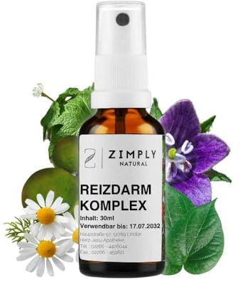 ZIMPLY NATURAL® Reizdarm Komplex Spray, pflanzliches Mittel bei Reizdarm-Symptomen - Natürlich, Sanft, Vegan, 30ml Spray