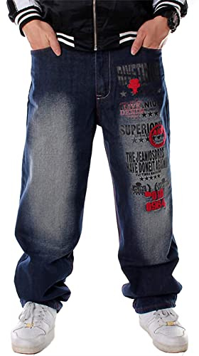 Y2k Baggy Jeans for Men Vintage Relaxed Fit Skateboard Jeans Loose Embroidery Hip Hop Dance Denim Pants
