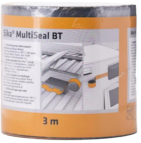 SIKA – Selbstklebendes Dichtungsband MultiSeal BT - Grau – Ideal für Abdichtungen und Schnellreparaturen – UV-beständig - Überstreichbar - 3 m lang x 100 mm breit