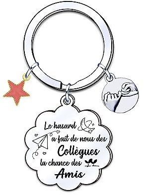 ZYMGUO Porte Clef Collègue de Travail - Cadeau Depart Pour Une Amie, Porte Clés Personnalisé Meilleur Amie, Anniversaire Femme Homme