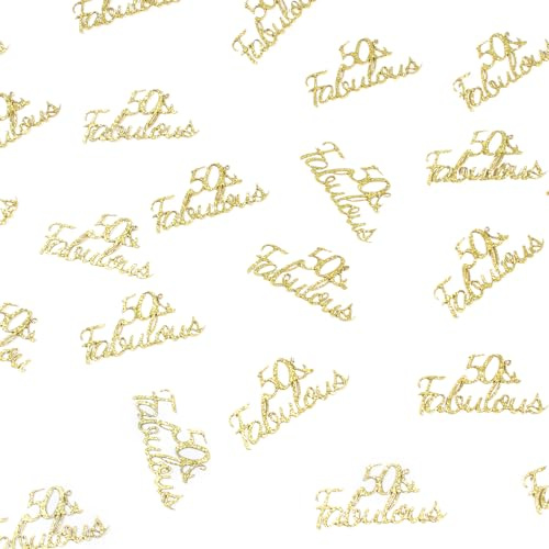 Happy Birthday Party Table Confetti Glitter Gold 50 and Fabulous Table Scatter Decorations for 50 Years Old Birthday/Wedding Anniversary Party Favor Decor Supplies 100PCS