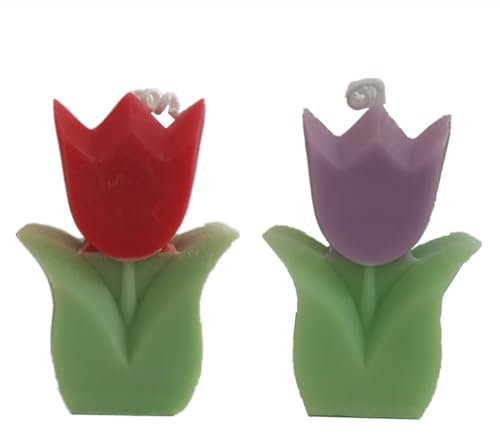 2 candele a forma di tulipano, candele estetiche decorative per la casa, candele profumate alla paraffina e soia, per la decorazione della casa, oggetti di scena fotografici, matrimoni, compleanni,