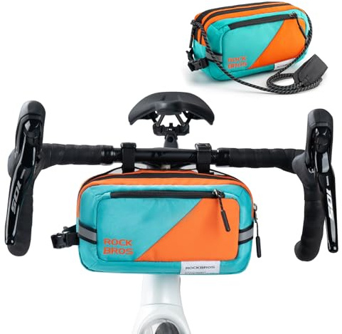 ROCKBROS Bike Handlebar Bag Bicycle Front Pack 2.5L Cycling Handlebar Sack with Shoulder Strap Cycle Crossbar Front Bag Bicycle Pouch for Handlebars, Storage, MTB, Mountain Road Bikes, Scooters