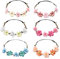 YILANJIN Coroncina di Fiori, 6 Pezzi Regolabile Coroncine Fiori per Festival, Ghirlanda di Capelli per Feste di Nozze, Multicolore Fascia Floreale Regolabile per Fotografia, Matrimonio, Spiaggia