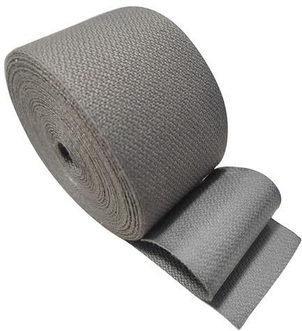 KACOMACO 2Inch Cotton Self Adhering Binding Edge Bias Binding Webbing Ribbon for DIY Carpet Rug Repair Craft Sewing 10Yard (Grey with Adhesive)