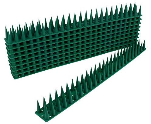 CIYODO Lot de 10 Pics en Plastique pour Oiseaux - Efficace Contre Les Pigeons et Autres Oiseaux - pour Jardin, vergers et clôtures - Design Vert