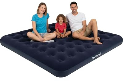 AVENLI Luftmatratze Luftbett Camping für 2 Personen 203x183x22cm aufblasbare Matratze Gästebett weiche Liegefläche mit beflockter Oberfläche Reise-Bett für Camping & Zuhause