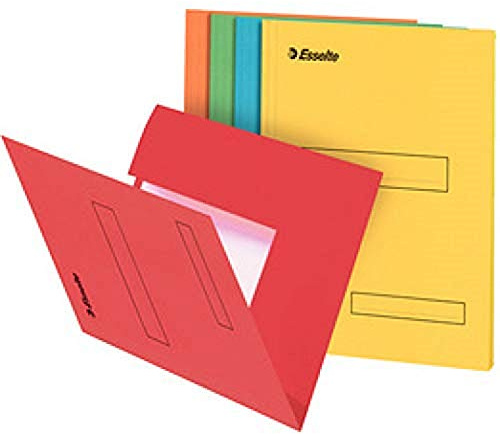 Esselte Boîte de 100 Sous-dossiers à 2 Rabats pour Dossiers Armoire et Tiroir 160g - Coloris Assortis