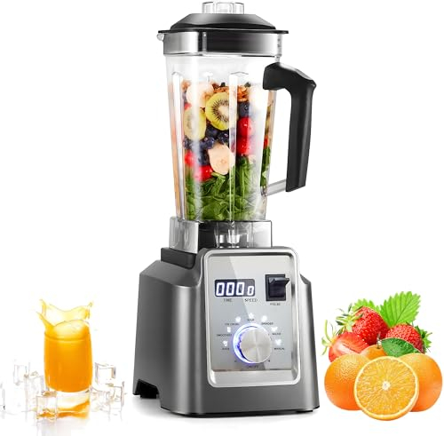 XLTEAM Blender Smoothie 2200W Blender Professionale Mixer Potente Multifunzione 2L Capacità 6 Lame 6 Programmi Predefiniti 9 Velocità