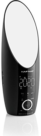 NAF NAF Zen - Simulador de Amanecer MP3, Wake up Light, Radio FM, Sonidos de la Naturaleza, Lámpara LED Multicolor, Negro