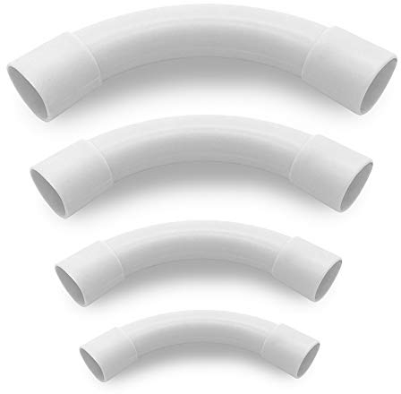 ARLI 10x Rohrbogen M20 90° für Elektrorohr Stangenrohr Leerrohr PVC Installation Rohr gemufft Kabelkanal Installations Haus Keller Wand Decken Montage Kabelrohr allzweck aller Art von Kabel 20 mm