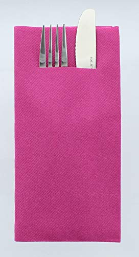 Mank Airlaid Besteckservietten Uni | 40 x 40 cm | 1/8-Falz | Premium Einweg-Serviette | saugstark | Basic | 75 Stück (Violett)