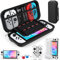 HEYSTOP Switch OLED Case for Nintendo Switch OLED Carry Case Pouch Accessories with Switch OLED Clear Cover Case Temperd Glass Screen Protector and 6 Thumb Grips Caps for Nintendo Switch OLED Model