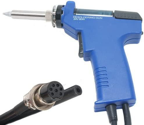 ANFEL Pistola Dissaldante ZD-552B 7 Pin 24V 80W Colore Grigio Blu Succhiastagno Ricambio per Stazioni Saldanti Dissaldanti ZD-985 EM-985 ZD-915 ZD-987 SSD-87 SSD-17 SSD-15 e Similari