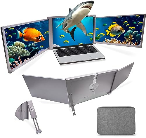 Vorsprung® 14 Triple Screen extender fits 13-17 Laptops, Dual 2X Monitor Display w/Sand Support & Folding Design, FHD 1080P IPS – Compatible with Macs, Windows, Notebook & Chrome Laptops