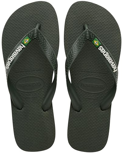 Havaianas - Top Brasil Logo, Comfortable, Durable and Lightweight Flip-Flops, with Non-Slip Sole, Brazilian Flag on the Straps, Adults Unisex, 5 UK