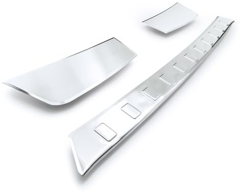 tuning-art BL1051 Protector de Borde de Carga para Opel Grandland Facelift 2022- con un Borde, Color:Plata