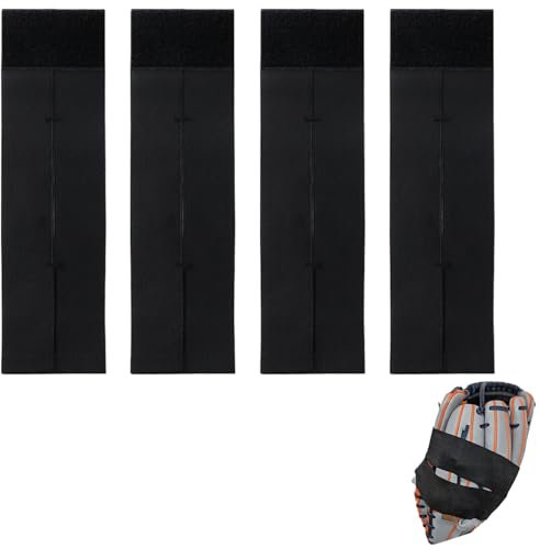 Baseballhandschuh Schnürband,Baseball Handschuhgurt,Softball Handschuhband,Handschuh Wickelband,Elastisch Handschuhwickel,Verstellbarer Baseballhandschuhriemen 4 Stück Schwarz Tokaneit