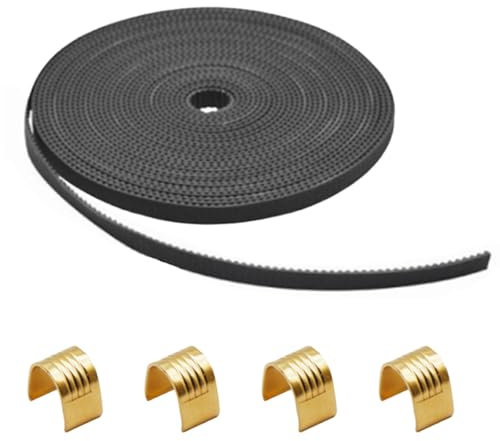 VZU 5M Länge Zahnriemen GT2 6 mm Breit, 2 mm Pitch für Creality Ender 3 Ender 3 Pro Ender 3 V2 CR-10 Anycubic Kobra CNC 3D-Drucker Offener 2GT Riemen mit Kupferhülsen