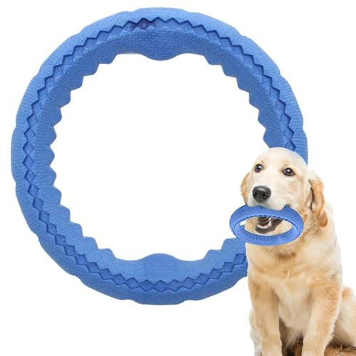 Anillo de masticación para perros: anillo de goma para perros, masticar morder, morder, juguetes de entrenamiento, juguetes interactivos para mascotas, juguetes para masticar dientes para perros de