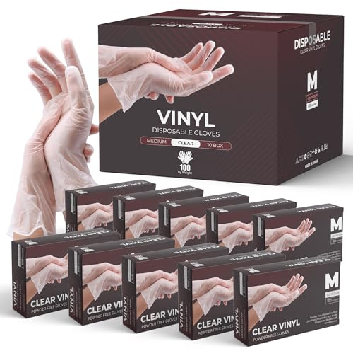 eatasty Guanti trasparenti in vinile unisex (1000, M)