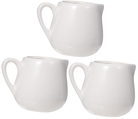 ABOOFAN 3 piezas Jarras Cerámicas Mini para Salsa y Leche Base Estable Ligero y Seguro para Condimentos Cocina y Restaurante