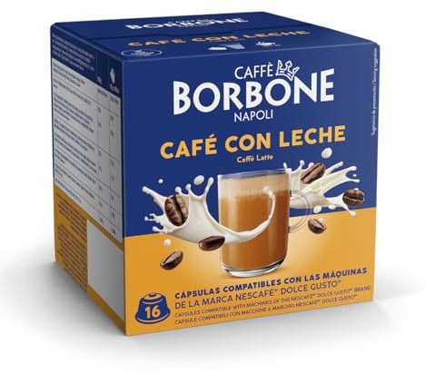 Caffè Borbone Café au Lait - 64 Capsules - Préparation Soluble pour Boisson Lactée en poudre et Café Instantané - Compatibles avec les Machines de la marque Nescafè®* Dolce Gusto®*