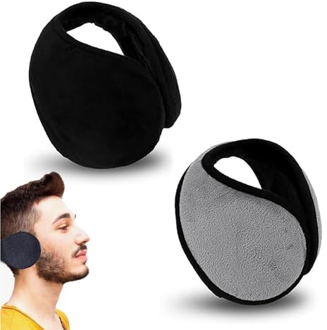 SIXHAOBU 2 Pièces Hiver en Plein Air Couvre-Oreilles, Cache-oreilles Femmes Hommes d'Hiver Réglables Cache-oreilles Pliable et Extensible en Polaire Pour L'extérieur, Le Cyclisme, la Course à Pied