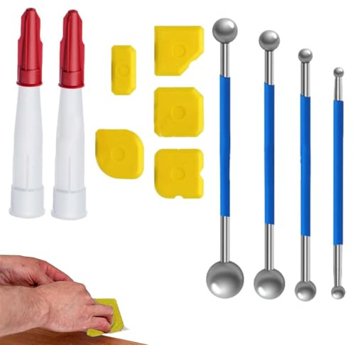 Caulk Remover Tools - Multipurpose Silicone Scraper Set, Mullti Angle | Trowel for Glue and Sealant | Multifunctional Portable Bathroom Wall Glass Cleaning Accessory Kit for Home Repair
