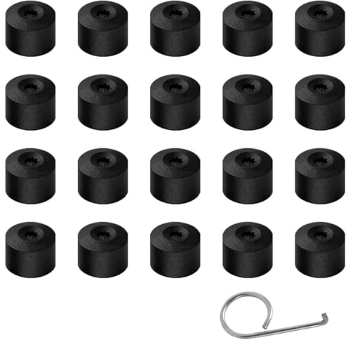 HYFZOD 20 Pezzi Bulloni e Dadi 17mm Copridadi Ruota Copribulloni Copridadi Esagonali Universali per Pneumatici Copribulloni Tappi per Ruote Auto con Strumento di Rimozione (Nero)