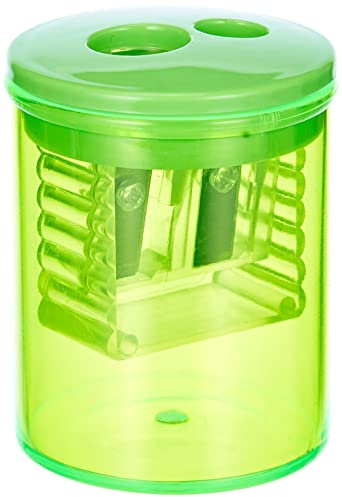 Herlitz Double-Barrelled Pencil Sharpener with Container for Shavings – 1 in Blister Pack