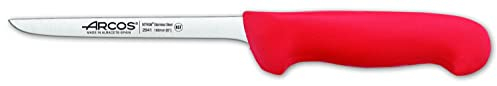 Arcos Couteau Désosseur Lame Acier Inoxydable Nitrum 160 mm. Couteau de Boucher Professionnel. Manche Ergonomique Polypropylène. Série 2900. Rouge