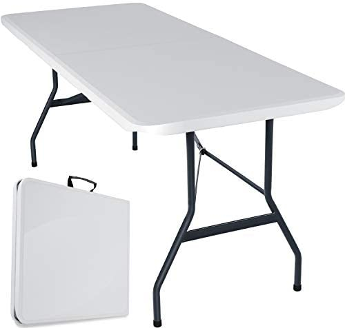 KESSER® Tavolo da buffet Tavolo pieghevole in plastica, 183x76 cm tavolo da campeggio tavolo per feste, tavolo da giardino, terrazza e balcone, per 8 persone inclusa maniglia per il trasporto