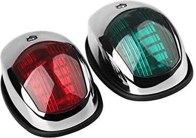 Sebnux Boat Navigation Light, Marine Navigation Lights, Bow Light for Boats Led. Ideal for Pontoon and Small Boat (Plated Silver)