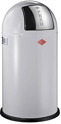 Wesco 175 831 Pushboy Abfallsammler 50 Liter Mint 40 x 40 x 75.5cm (L/B/H), Edelstahl, Cool Grey Matt, 40 cm