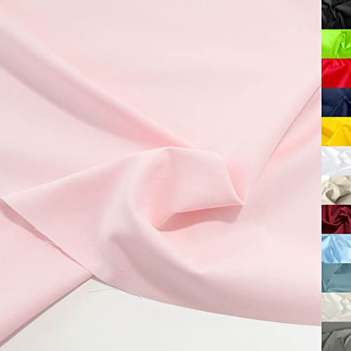 TOLKO 50cm Baumwollstoff Meterware uni | Popeline Stoff aus ÖkoTex Baumwolle in leuchtenden Farben | Kleiderstoff Dekostoff Vorhangstoff Bezugsstoff Patchwork Kinder Stoffe zum Nähen (Soft Rosa)