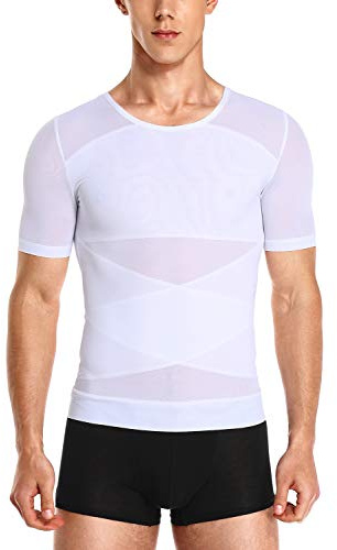 Vevarble Slimming T Shirts Men Tummy Control Body Shaper Compression Tops | Gynecomastia Compression Tops, Posture Corrector Shapewear, Workout Undershirts