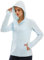 Libin Women's Full Zip UPF 50+ Sun Protection Hoodie Jacket Long Sleeve Sun Shirt Hiking Outdoor Performance with Pockets Ice Blue XS