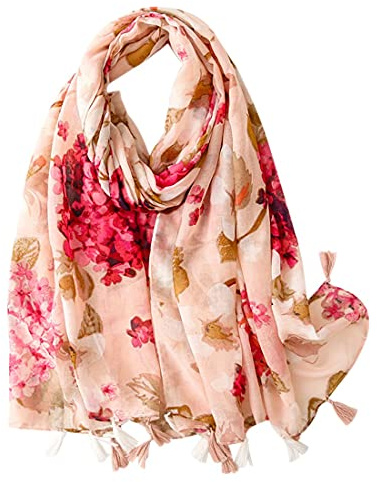 FAIRYGATE Echarpes à Fleurs Imprimé Mode Élégant Style Long Et Doux Châle Branché Foulards Chaude Châle De Plage Toute La Saison 56010