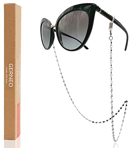GERNEO® – Porto – Collana per occhiali resistente alla corrosione & supporto maschera – placcato oro o argento – collana per occhiali da sole e occhiali da lettura unica di alta qualità, argento
