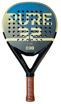 Pure32, Dynamic Type D38, Power padelracket, kol, extra grov yta, svart EVA-kärna, avancerade padelspelare