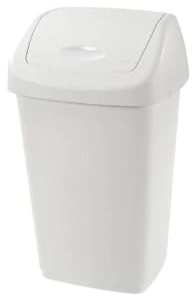 La zappa Bidone Grace per immondizia con coperchio basculante (25 lt - 32.5 x 25.5 x h 52 cm, Panna)