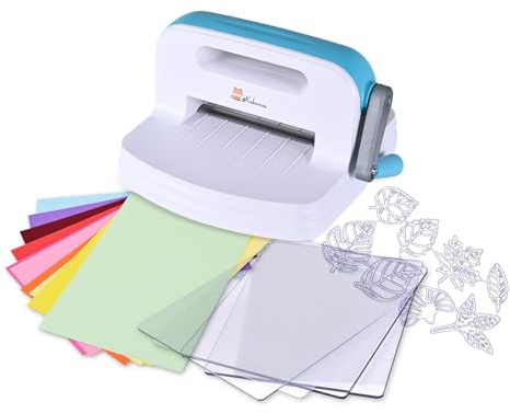 Kokorosa macchina fustellatrice e goffratrice portatile, fustellatrice manuale, kit fustellatrice - per la creazione di biglietti, scrapbooking, artigianato, 15 cm di apertura
