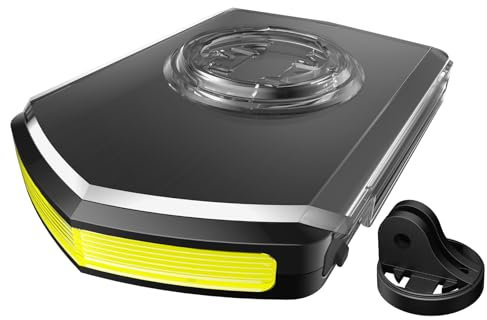 CooSpo BLC100 illuminazione Ciclismo, 5 modalità Luce Lampeggiante di avvertimento Accessori Compatibile con Garmin Ciclocomputer, ricaricabile USB C, supporto per computer da bici a sgancio rapido