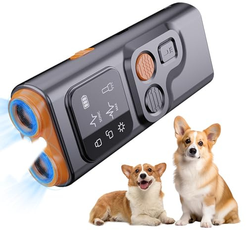 Dispositivos para detener ladridos para perros, ayuda para adiestramiento de perros, tapón de ladridos, collar de ladridos de choque, dispositivo antirladridos recargable con pantalla HD y linterna