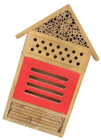 ZEPFJHE Hôtel en bois pour abeilles et coccinelles - Abri de jardin avec plusieurs chambres et fenêtre d'observation - Abri résistant aux intempéries