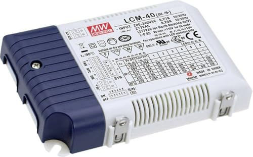Mean Well lcm-40 Lighting Power Supply Lighting Accessory – Lighting Accessories (Lighting Power Supply, Blue, White, 47/63 Hz, 42 W, 12.2 cm, 81.5 Mm)