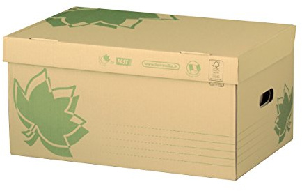 Fast Nature Line Lot de 5 Caisses à Documents en Carton 52 x 35 x 26cm Ecru